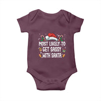 Family Matching Christmas Baby Onesie Funny Most Likely To Get Sassy With Santa - Wonder Print Shop
