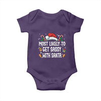 Family Matching Christmas Baby Onesie Funny Most Likely To Get Sassy With Santa - Wonder Print Shop