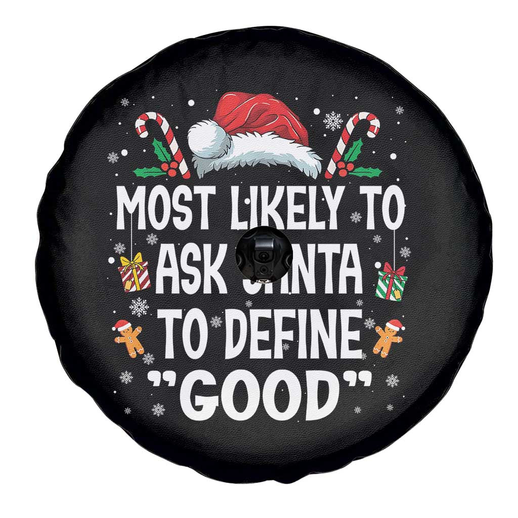 Family Matching Christmas Spare Tire Cover Most Likely To Ask Santa To Define Good - Wonder Print Shop