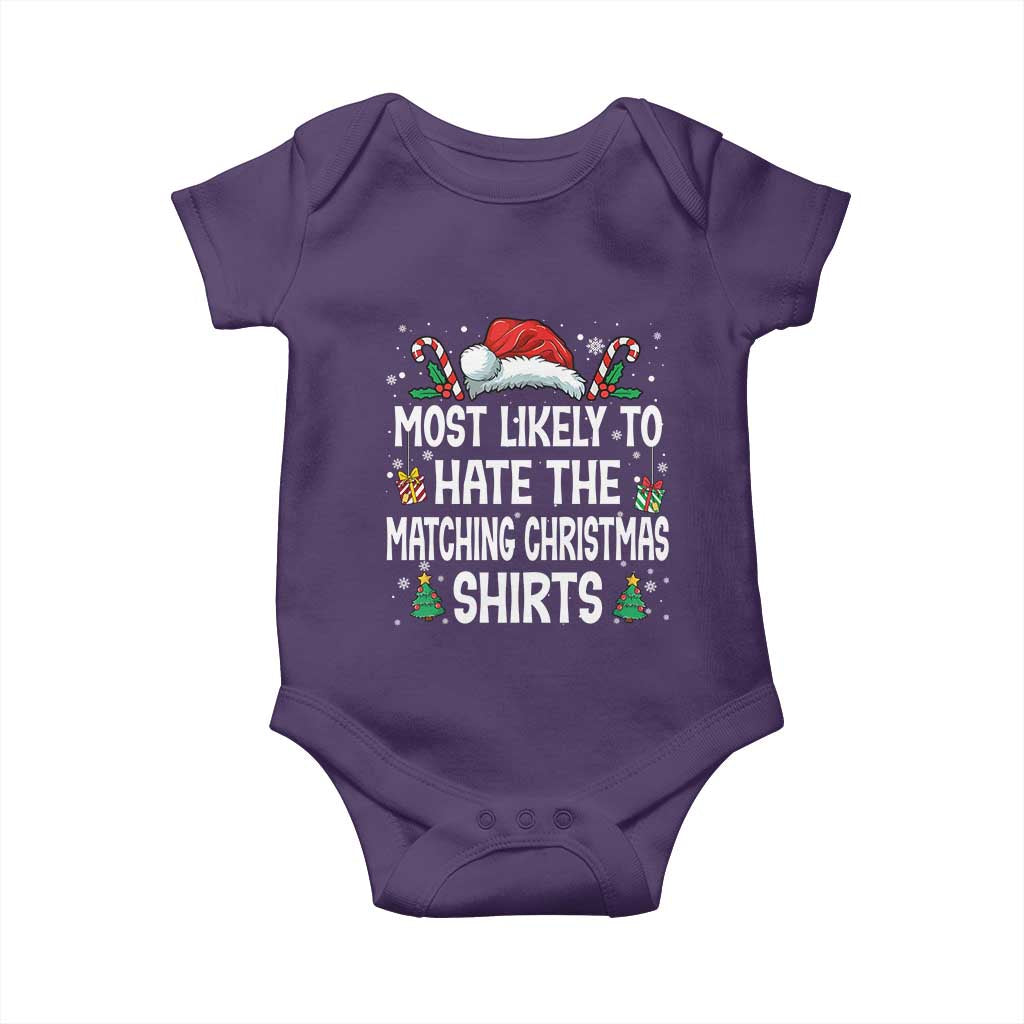 Family Matching Christmas Baby Onesie Most Likely To Hate Matching Christmas - Wonder Print Shop