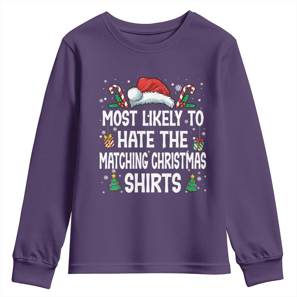 Family Matching Christmas Youth Sweatshirt Most Likely To Hate Matching Christmas - Wonder Print Shop