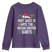 Family Matching Christmas Youth Sweatshirt Most Likely To Hate Matching Christmas - Wonder Print Shop