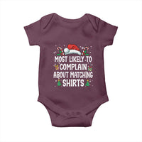 Family Matching Christmas Baby Onesie Funny Most Likely To Complain About Matching Shirts - Wonder Print Shop