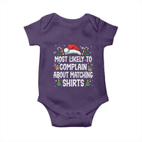 Family Matching Christmas Baby Onesie Funny Most Likely To Complain About Matching Shirts - Wonder Print Shop