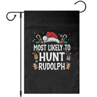 Family Matching Christmas Garden Flag Most Likely To Hunt Rudolph - Wonder Print Shop
