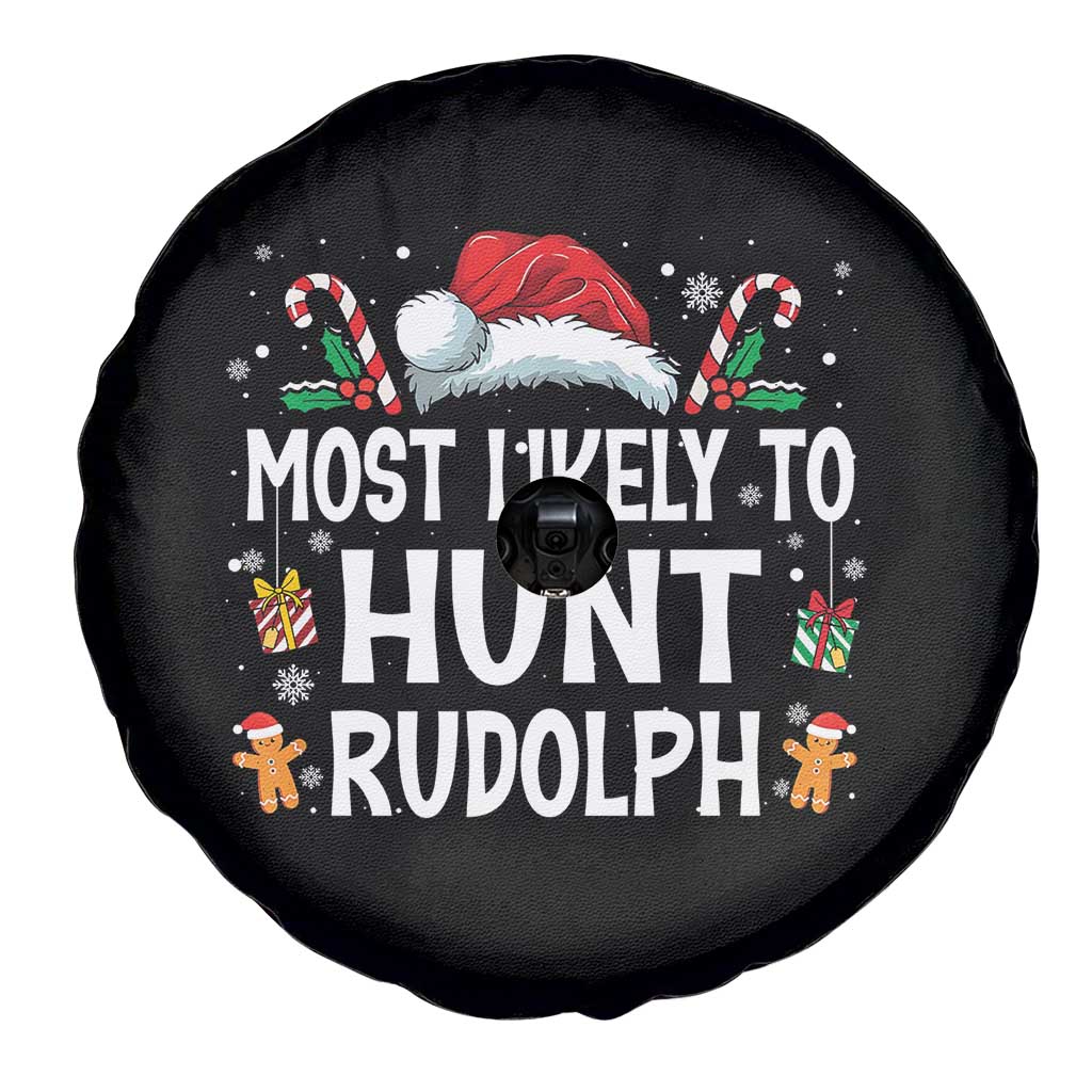 Family Matching Christmas Spare Tire Cover Most Likely To Hunt Rudolph - Wonder Print Shop