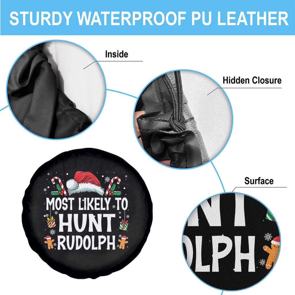 Family Matching Christmas Spare Tire Cover Most Likely To Hunt Rudolph - Wonder Print Shop