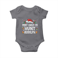 Family Matching Christmas Baby Onesie Most Likely To Hunt Rudolph - Wonder Print Shop