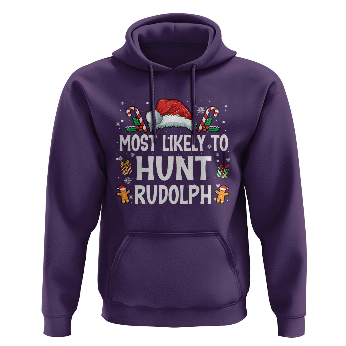 Family Matching Christmas Hoodie Most Likely To Hunt Rudolph - Wonder Print Shop
