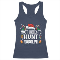 Family Matching Christmas Racerback Tank Top Most Likely To Hunt Rudolph - Wonder Print Shop