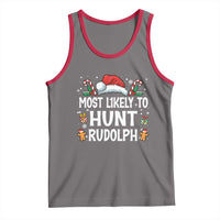 Family Matching Christmas Tank Top Most Likely To Hunt Rudolph - Wonder Print Shop