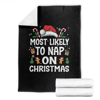 Family Matching Christmas Throw Blanket Most Likely To Nap On Xmas - Wonder Print Shop