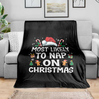 Family Matching Christmas Throw Blanket Most Likely To Nap On Xmas - Wonder Print Shop