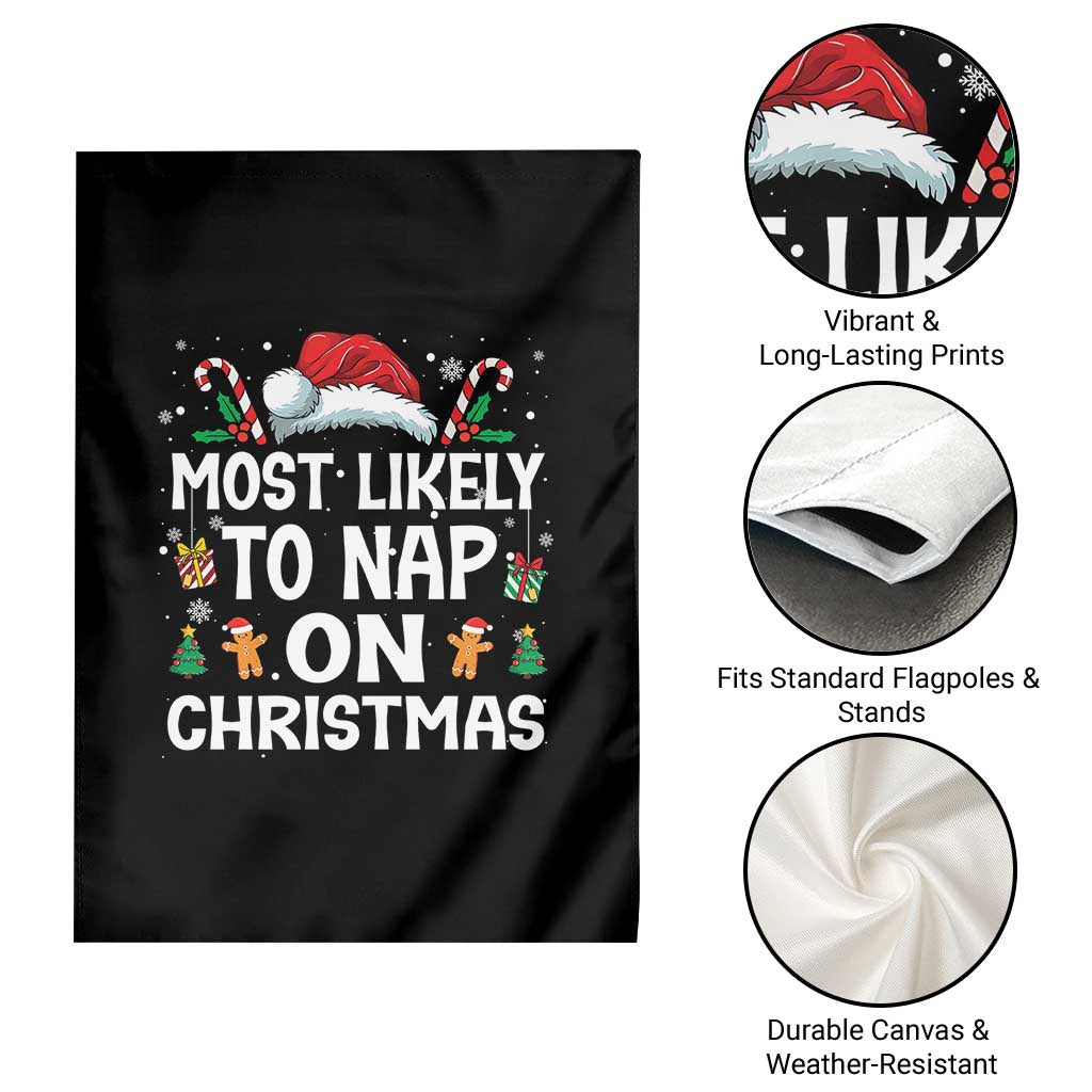 Family Matching Christmas Garden Flag Most Likely To Nap On Xmas - Wonder Print Shop