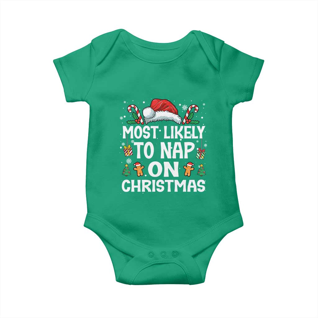 Family Matching Christmas Baby Onesie Most Likely To Nap On Xmas - Wonder Print Shop