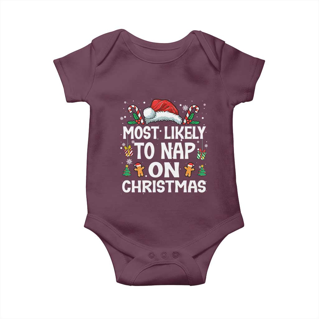 Family Matching Christmas Baby Onesie Most Likely To Nap On Xmas - Wonder Print Shop
