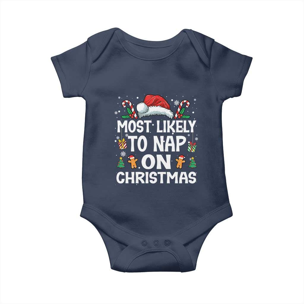 Family Matching Christmas Baby Onesie Most Likely To Nap On Xmas - Wonder Print Shop