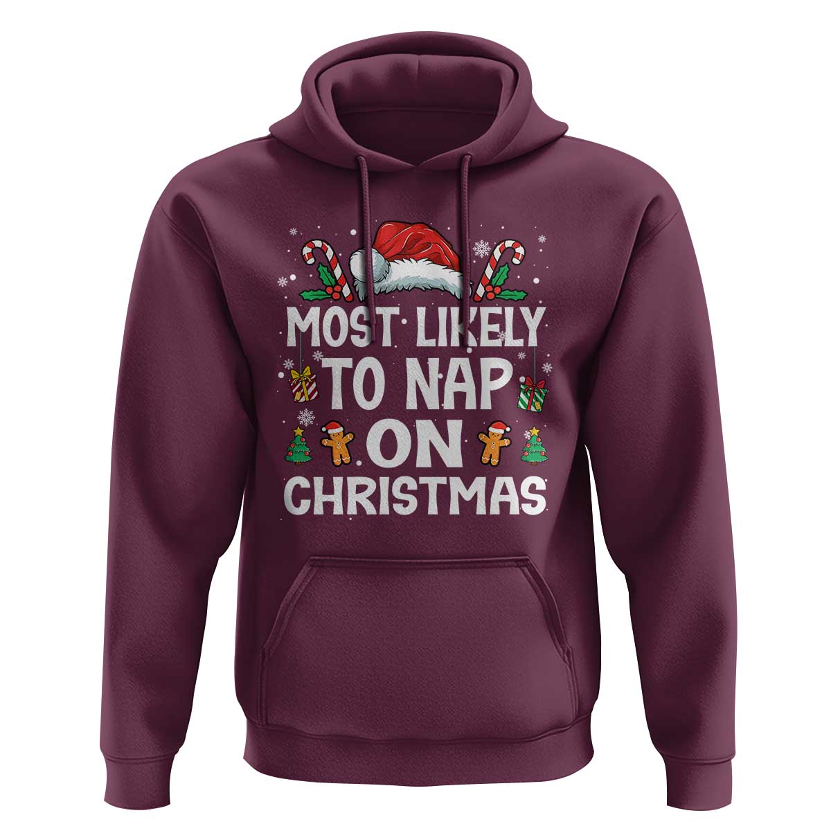 Family Matching Christmas Hoodie Most Likely To Nap On Xmas - Wonder Print Shop