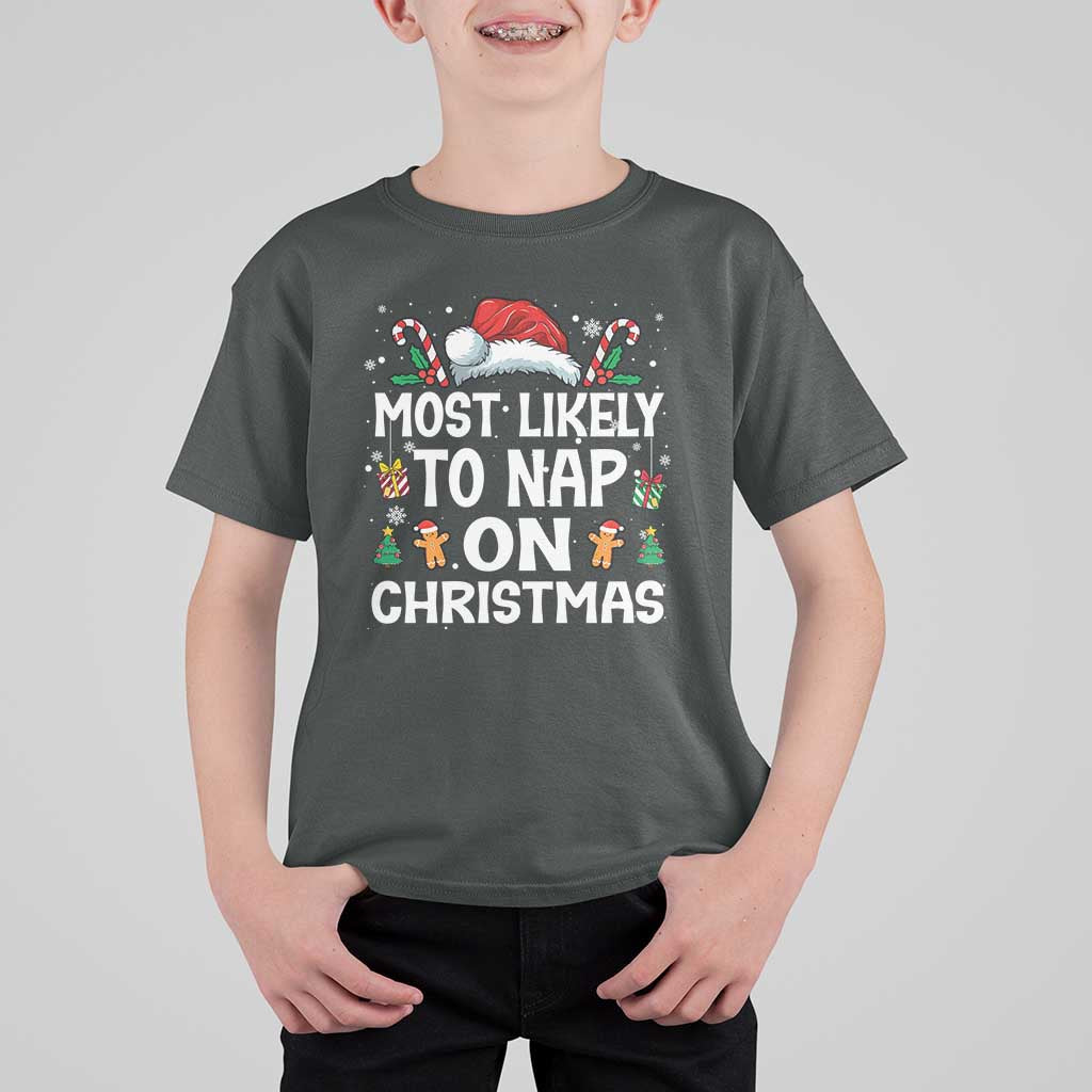Family Matching Christmas T Shirt For Kid Most Likely To Nap On Xmas - Wonder Print Shop