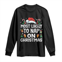 Family Matching Christmas Long Sleeve Shirt Most Likely To Nap On Xmas - Wonder Print Shop