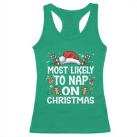 Family Matching Christmas Racerback Tank Top Most Likely To Nap On Xmas - Wonder Print Shop