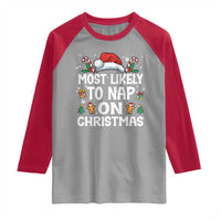 Family Matching Christmas Raglan Shirt Most Likely To Nap On Xmas - Wonder Print Shop