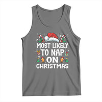 Family Matching Christmas Tank Top Most Likely To Nap On Xmas - Wonder Print Shop