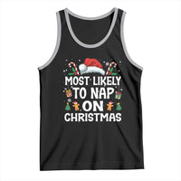 Family Matching Christmas Tank Top Most Likely To Nap On Xmas - Wonder Print Shop