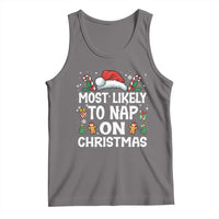 Family Matching Christmas Tank Top Most Likely To Nap On Xmas - Wonder Print Shop