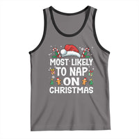 Family Matching Christmas Tank Top Most Likely To Nap On Xmas - Wonder Print Shop