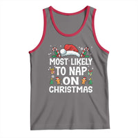 Family Matching Christmas Tank Top Most Likely To Nap On Xmas - Wonder Print Shop