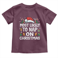 Family Matching Christmas Toddler T Shirt Most Likely To Nap On Xmas - Wonder Print Shop