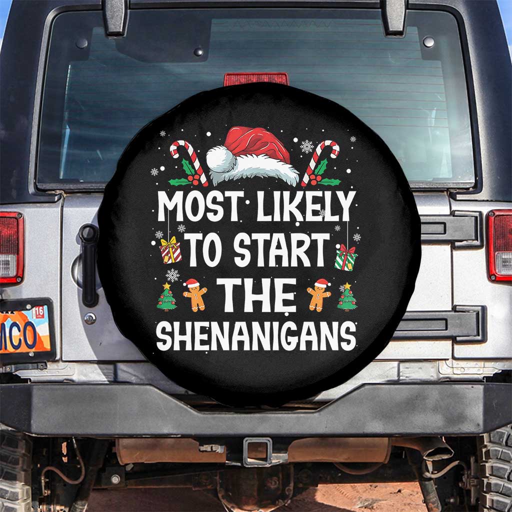 Family Matching Christmas Spare Tire Cover Most Likely To Start All The Shenanigans - Wonder Print Shop