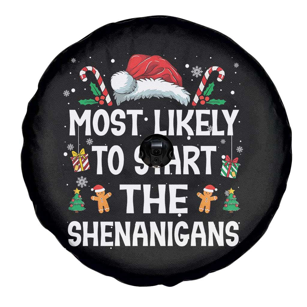Family Matching Christmas Spare Tire Cover Most Likely To Start All The Shenanigans - Wonder Print Shop