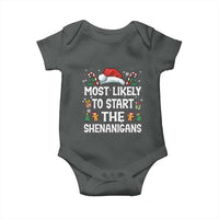 Family Matching Christmas Baby Onesie Most Likely To Start All The Shenanigans - Wonder Print Shop