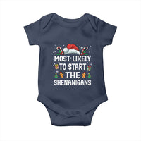 Family Matching Christmas Baby Onesie Most Likely To Start All The Shenanigans - Wonder Print Shop