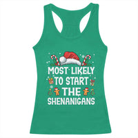 Family Matching Christmas Racerback Tank Top Most Likely To Start All The Shenanigans - Wonder Print Shop