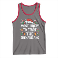 Family Matching Christmas Tank Top Most Likely To Start All The Shenanigans - Wonder Print Shop