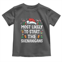 Family Matching Christmas Toddler T Shirt Most Likely To Start All The Shenanigans - Wonder Print Shop