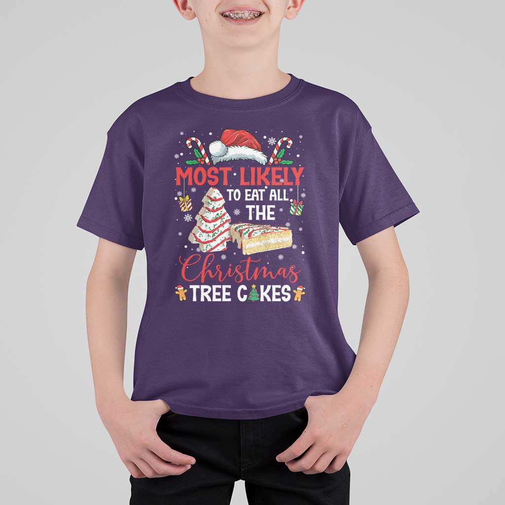 Funny Christmas Squad T Shirt For Kid Most Likely To Eat All The Christmas Tree Cakes - Wonder Print Shop