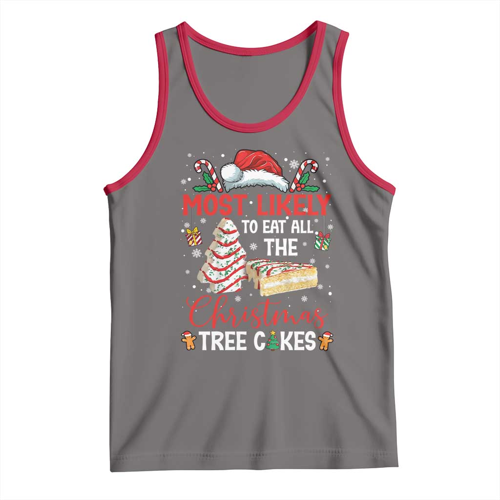 Funny Christmas Squad Tank Top Most Likely To Eat All The Christmas Tree Cakes - Wonder Print Shop