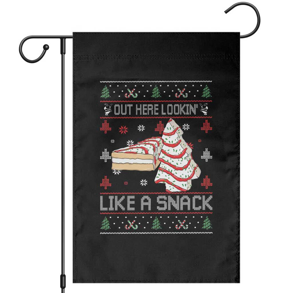 Debbies Christmas Tree Cake Garden Flag Out Here Lookin Like A Snack - Wonder Print Shop