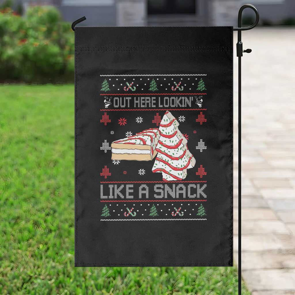 Debbies Christmas Tree Cake Garden Flag Out Here Lookin Like A Snack - Wonder Print Shop
