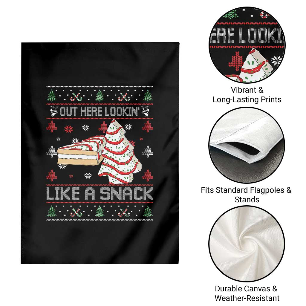 Debbies Christmas Tree Cake Garden Flag Out Here Lookin Like A Snack - Wonder Print Shop