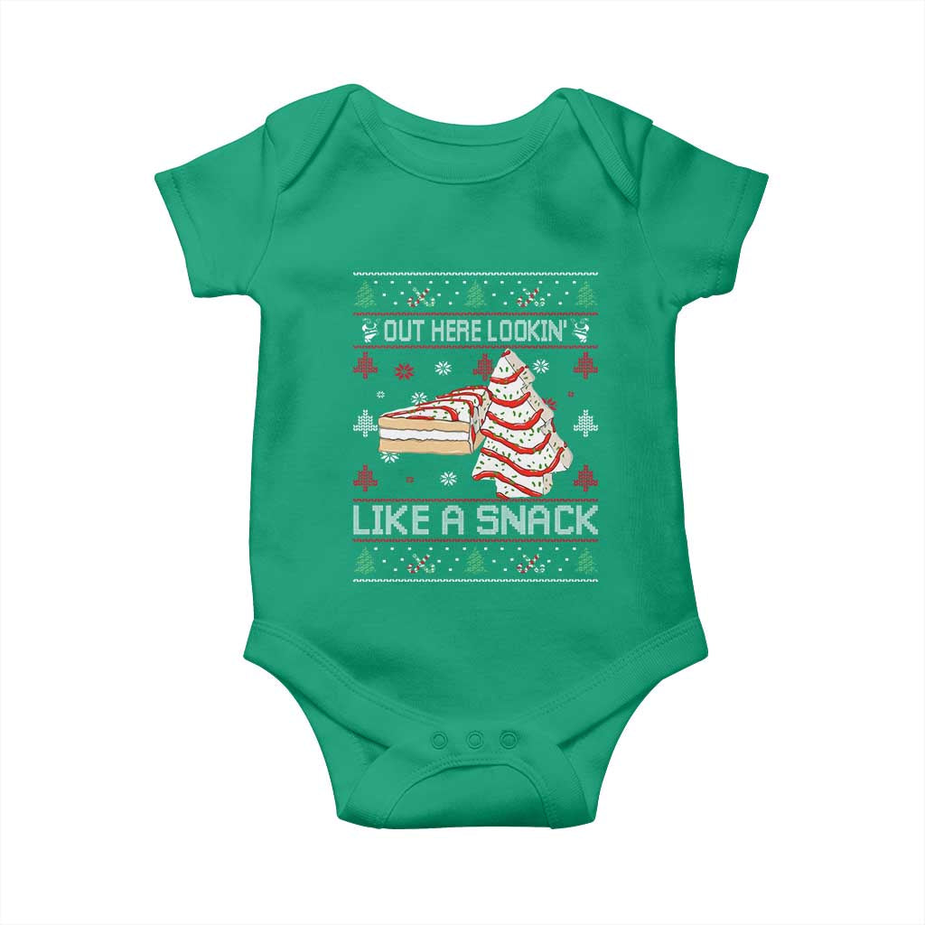 Debbies Christmas Tree Cake Baby Onesie Out Here Lookin Like A Snack - Wonder Print Shop