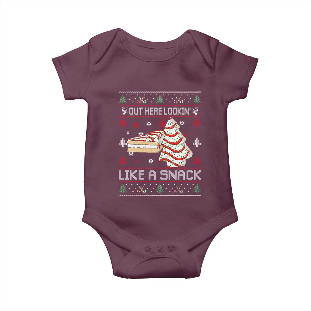 Debbies Christmas Tree Cake Baby Onesie Out Here Lookin Like A Snack - Wonder Print Shop