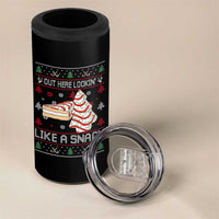 Debbies Christmas Tree Cake 4 in 1 Can Cooler Tumbler Out Here Lookin Like A Snack - Wonder Print Shop