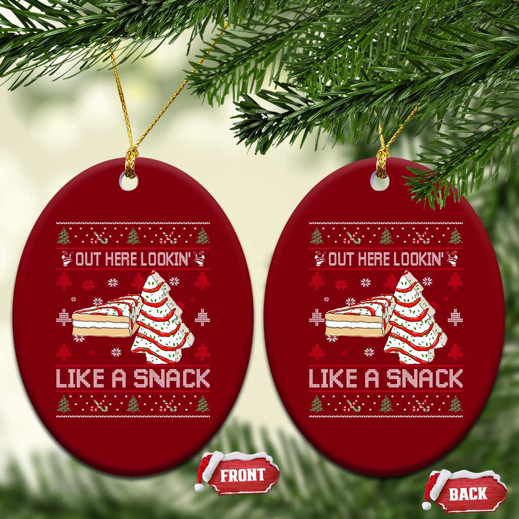 Debbies Christmas Tree Cake Ceramic Ornament Out Here Lookin Like A Snack - Wonder Print Shop