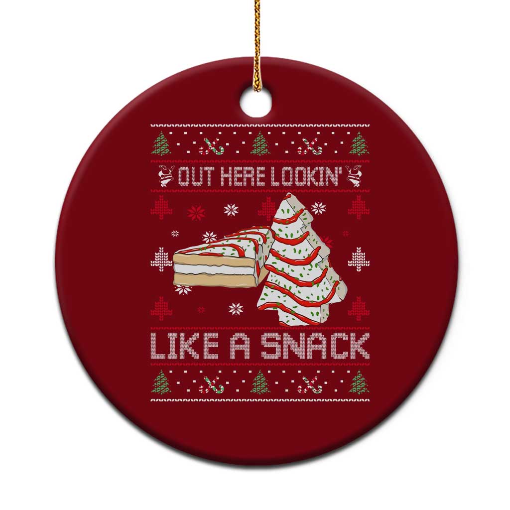 Debbies Christmas Tree Cake Ceramic Ornament Out Here Lookin Like A Snack - Wonder Print Shop