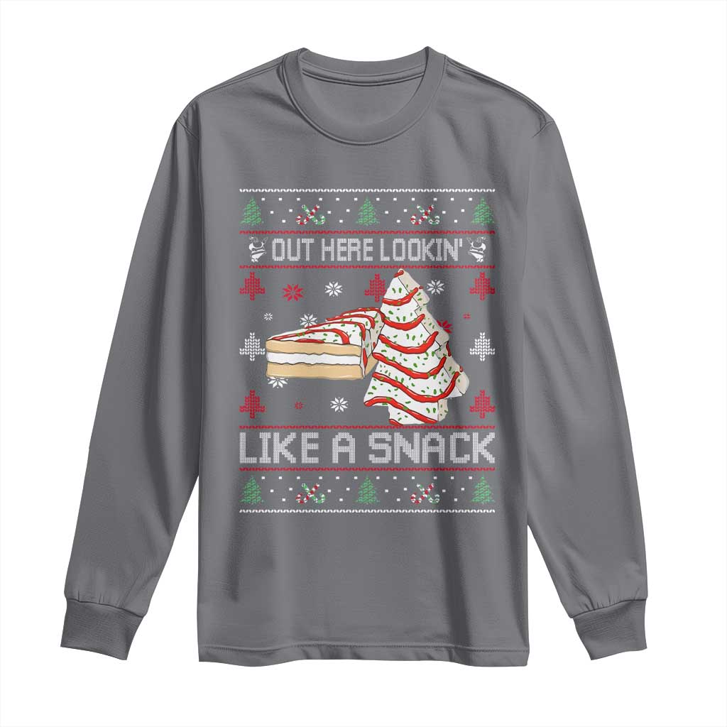 Debbies Christmas Tree Cake Long Sleeve Shirt Out Here Lookin Like A Snack - Wonder Print Shop
